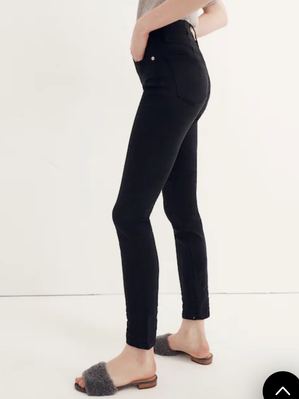 Madewell 9” Mid-Rise Skinny Black Jeans Fair Trade Cotton Modal Denim Sz 28